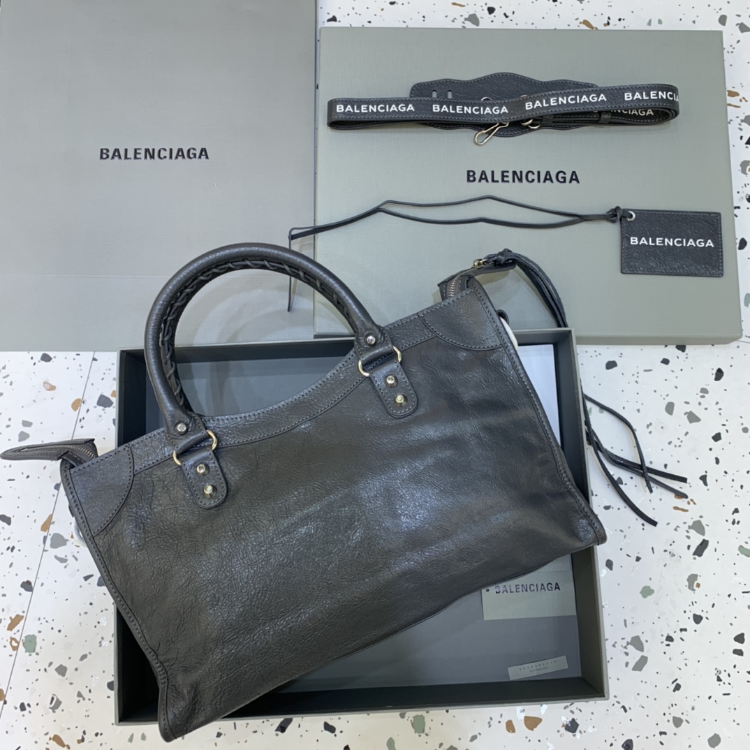 Balenciaga Classic City Medium Handbag Shoulder Bag Dark Gray/Silver